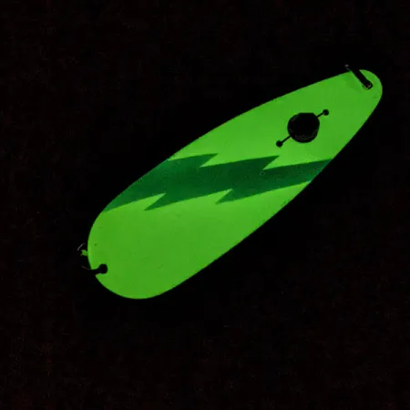 Red Eye Lures Red Eye Evil Eye Glow, нікель/білий/синій Glow - світиться у темряві, 9 г, блесна коливалка (колебалка) #23247