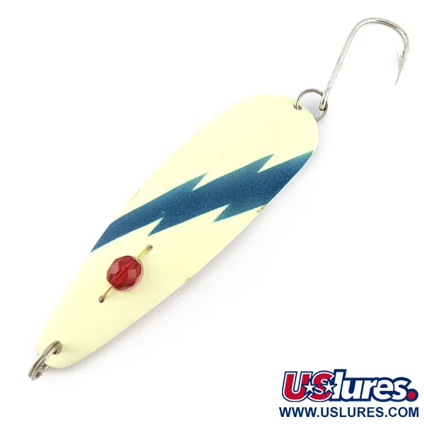 Red Eye Lures Red Eye Evil Eye Glow, нікель/білий/синій Glow - світиться у темряві, 9 г, блесна коливалка (колебалка) #23247