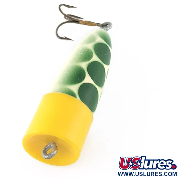 Atlantic Lures Crack popper, білий/зелений/жовтий, 6 г, воблер #23385