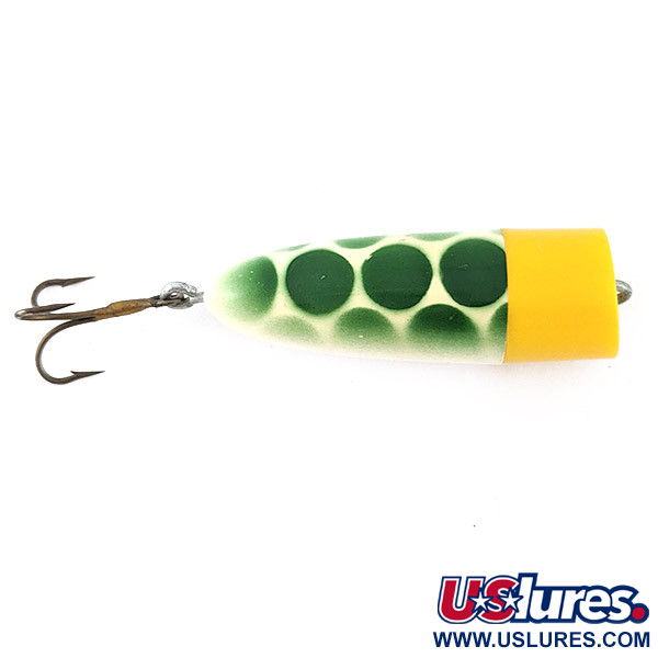  Atlantic Lures Crack popper, білий/зелений/жовтий, 6 г, воблер #23385
