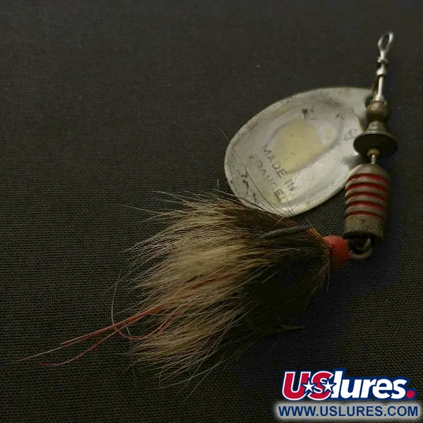 Mepps Aglia 3 dressed (з хвосту білки) 1960-х років, silver, 7,3, блешня оберталка (вертушка) #23570