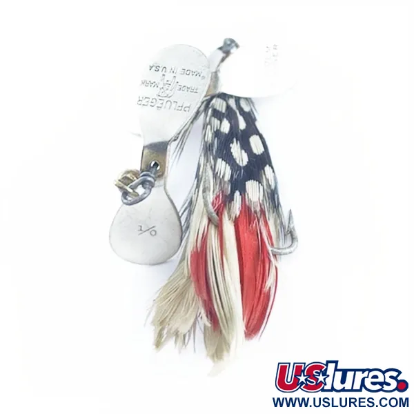 Pflueger Tandem Spinner 1, нікель/червоний, 10, блешня оберталка (вертушка) #23655