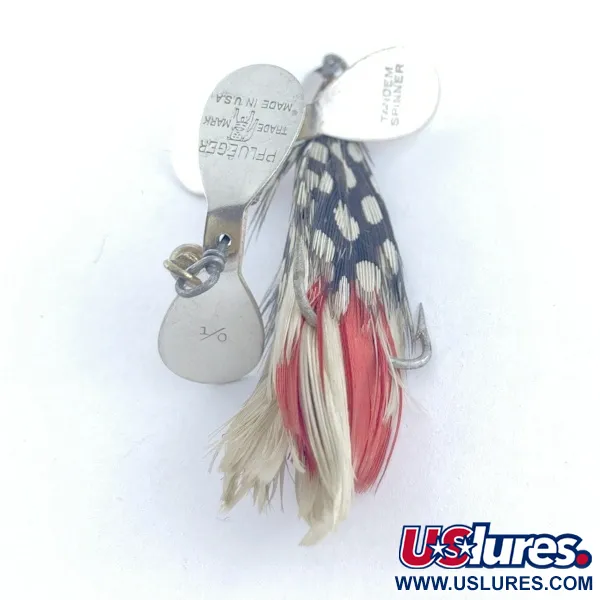 Pflueger Tandem Spinner 1, нікель/червоний, 10, блешня оберталка (вертушка) #23655