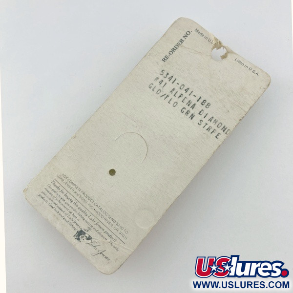 Luhr Jensen Luhr jensen Alpena Diamond #41 Glow, Glo-Flo Green stripe, 7, блесна коливалка (колебалка) #23708