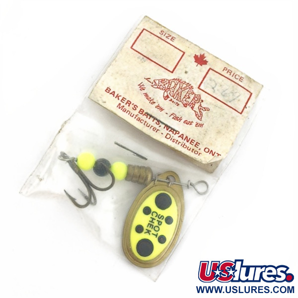 BAKER'S BAITS Baker's Spot Chek Spinner, латунь/шартрез, 7, блешня оберталка (вертушка) #23842