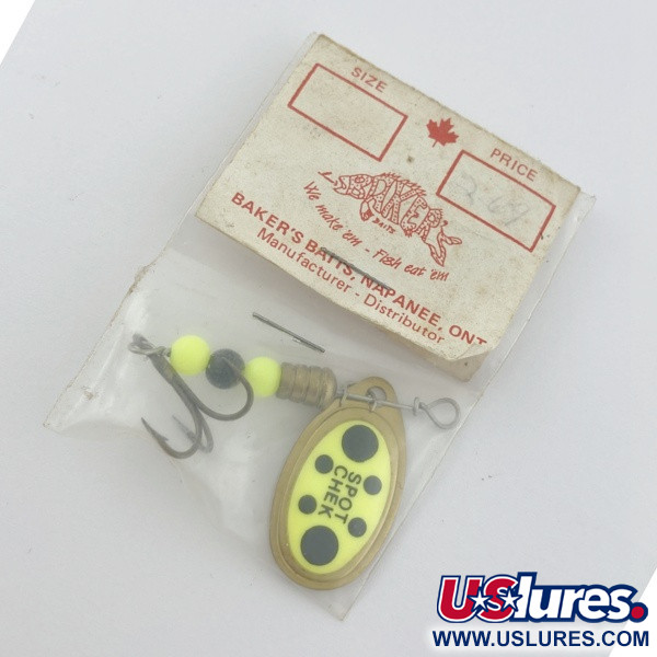 BAKER'S BAITS Baker's Spot Chek Spinner, латунь/шартрез, 7, блешня оберталка (вертушка) #23842