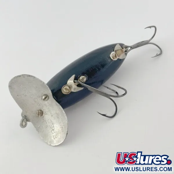  Fred Arbogast Jitterbug Early Bug Eye​ (1960-x років), Black, 14, воблер #23870