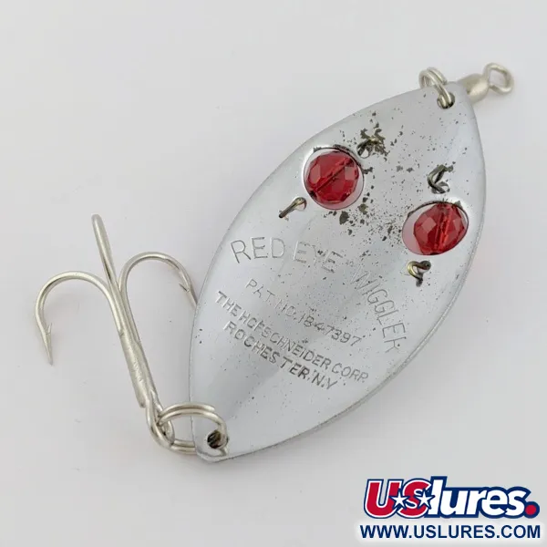  Hofschneider Red Eye Wiggler, нікель/червоний, 25, блесна коливалка (колебалка) #24196