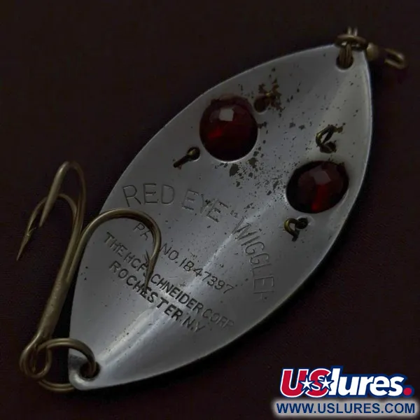  Hofschneider Red Eye Wiggler, нікель/червоний, 25, блесна коливалка (колебалка) #24196