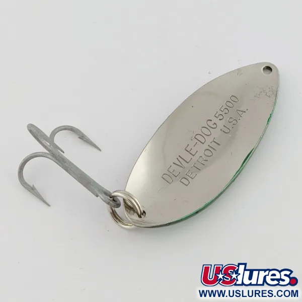 Eppinger Dardevle Devle Dog Detroit (1980-x), нікель/зелений, 21, блесна коливалка (колебалка) #24199