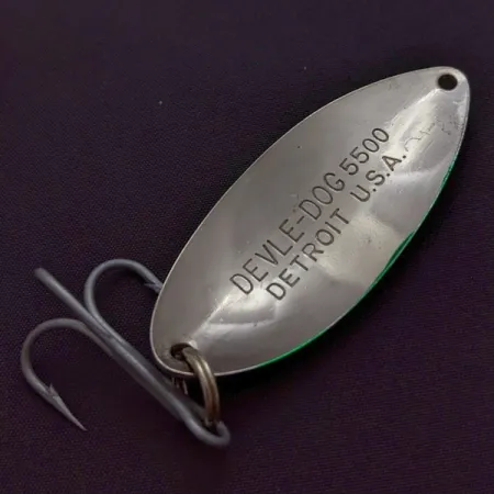 Eppinger Dardevle Devle Dog Detroit (1980-x), нікель/зелений, 21, блесна коливалка (колебалка) #24199