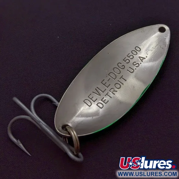Eppinger Dardevle Devle Dog Detroit (1980-x), нікель/зелений, 21, блесна коливалка (колебалка) #24199