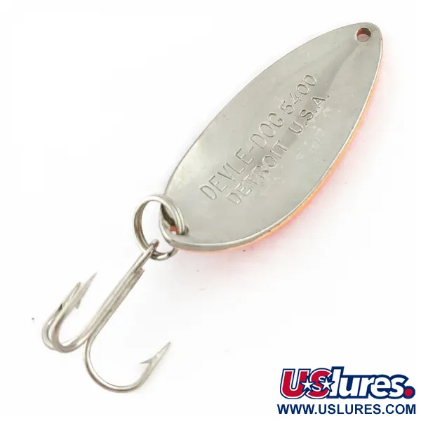 Eppinger Dardevle Devle Dog  5400 Detroit (1980-x), нікель/помаранчевий UV, 14, блесна коливалка (колебалка) #24200