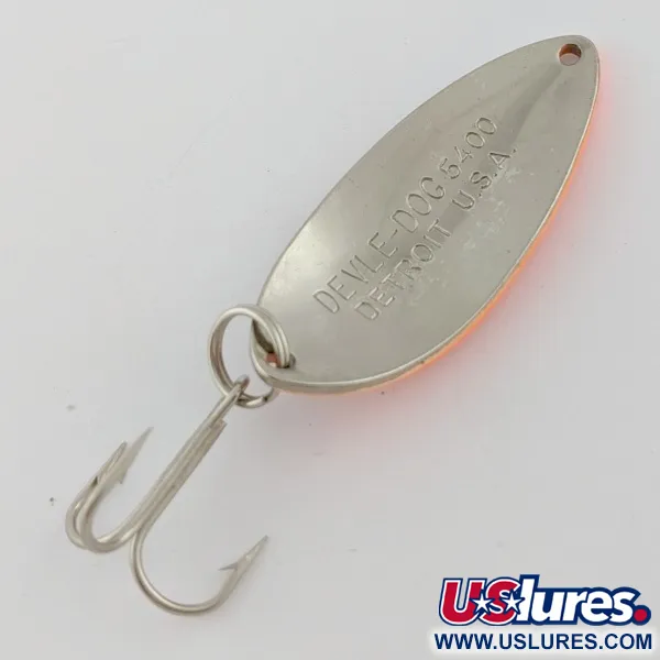 Eppinger Dardevle Devle Dog  5400 Detroit (1980-x), нікель/помаранчевий UV, 14, блесна коливалка (колебалка) #24200