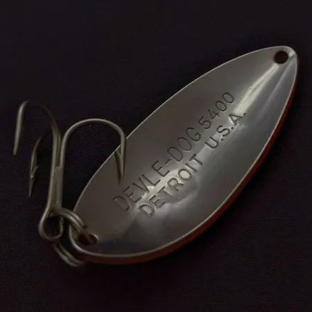 Eppinger Dardevle Devle Dog  5400 Detroit (1980-x), нікель/помаранчевий UV, 14, блесна коливалка (колебалка) #24200