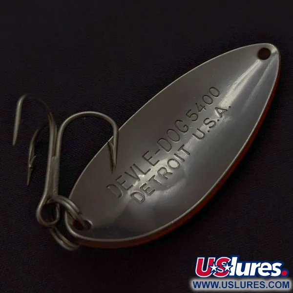 Eppinger Dardevle Devle Dog  5400 Detroit (1980-x), нікель/помаранчевий UV, 14, блесна коливалка (колебалка) #24200