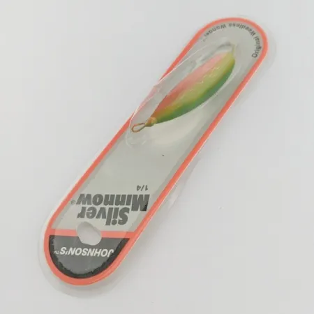 Johnson Silver Minnow незачіпляйка, Зелений/оранжевий/нікель, 21, блесна коливалка (колебалка) #24267