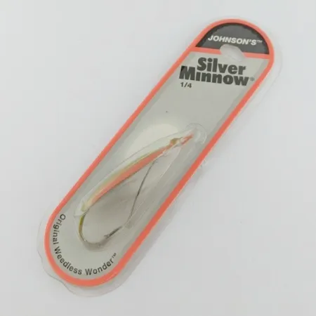 Johnson Silver Minnow незачіпляйка, Зелений/оранжевий/нікель, 21, блесна коливалка (колебалка) #24267
