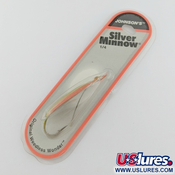 Johnson Silver Minnow незачіпляйка, Зелений/оранжевий/нікель, 21, блесна коливалка (колебалка) #24267