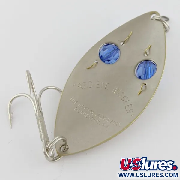  Hofschneider Red Eye Wiggler, срібло/латунь/сині очі, 25, блесна коливалка (колебалка) #24287