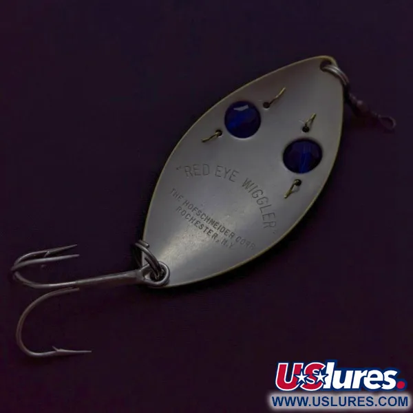  Hofschneider Red Eye Wiggler, срібло/латунь/сині очі, 25, блесна коливалка (колебалка) #24287