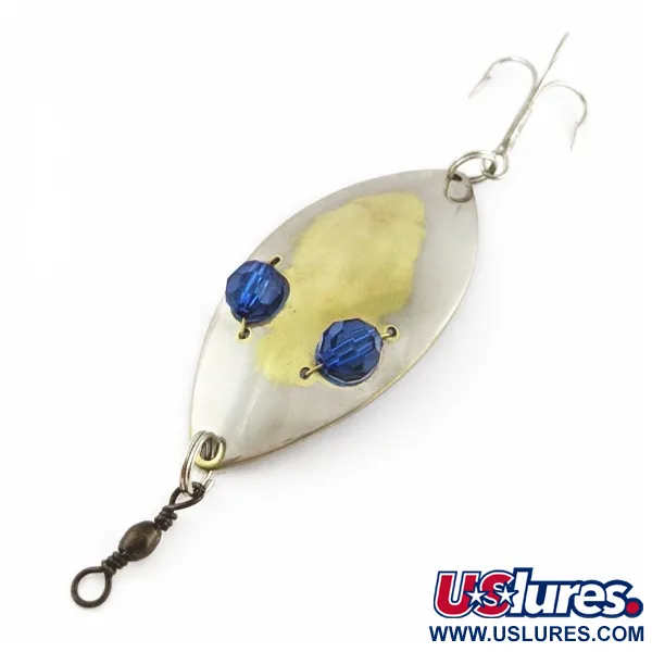  Hofschneider Red Eye Wiggler, срібло/латунь/сині очі, 25, блесна коливалка (колебалка) #24287