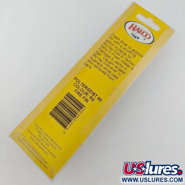  Halco Poltergeist 80, Fire Fin, 17, воблер #24305