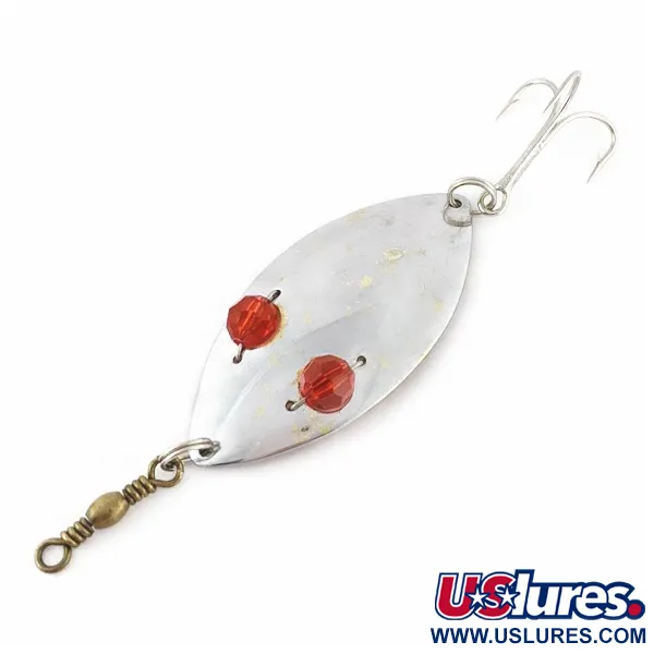  Hofschneider Red Eye Wiggler, срібло/латунь/червоні очі, 25, блесна коливалка (колебалка) #24361