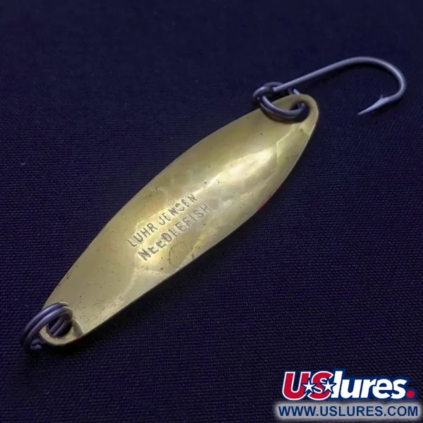 Luhr Jensen Needlefish 2, білий/червоний/латунь, 3, блесна коливалка (колебалка) #24417