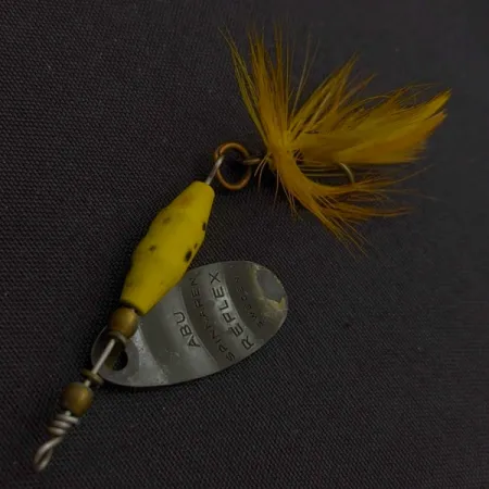 Abu Garcia Spinnaren Reflex Вертушка, Чорний/Жовтий, 4г, з пір'ям, #24621