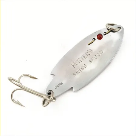 Блешня Herter's Swiss Spoon, нікель, 7 г, червона намистина, #24721