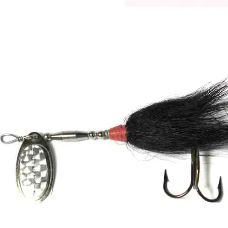Joe Bucher Buchertail 500, нікель/чорний/червоний/голограма, 17 г, блешня оберталка (вертушка) #0017