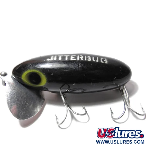  Fred Arbogast Jitterbug, чорний, 3/8 oz, (10 г), воблер #0075