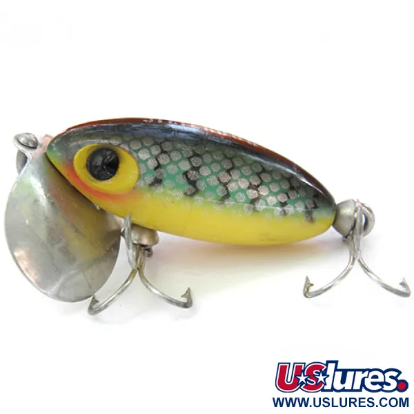  Fred Arbogast Jitterbug, жовтий/зелений/чорний Perch, 1/4 oz, (7 г), воблер #0087