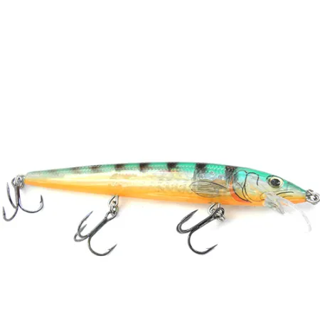 Rapala Husky Jerk, напівпрозорий/помаранчевий/зелений/чорні смужки, 12 г, воблер #0088