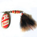  Mepps 5 Dressed (c хвостом), білий/червоний/латунь, 14,2 г, блешня оберталка (вертушка) #0222
