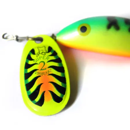 Blue Fox Super Vibrax 2 Minnow, зелений/жовтий/помаранчевий, 8 г, блешня оберталка (вертушка) #0227