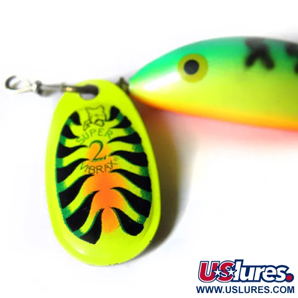  Blue Fox Super Vibrax 2 Minnow, зелений/жовтий/помаранчевий, 8 г, блешня оберталка (вертушка) #0227