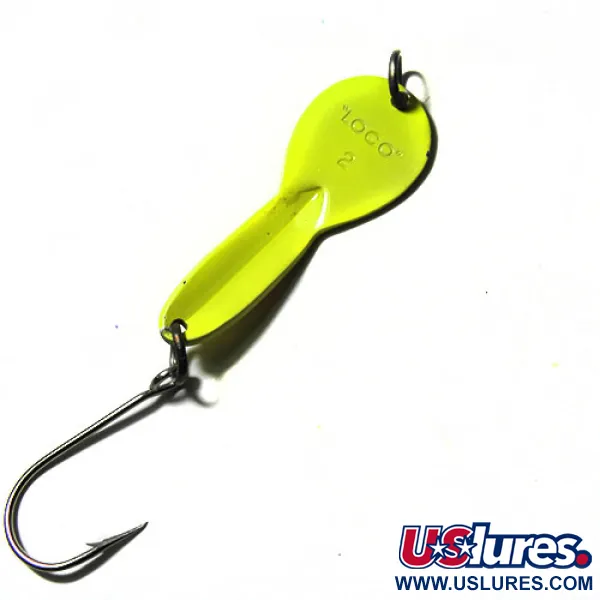 Luhr Jensen Loco 2, жовтий/червоний, 9 г, блесна коливалка (колебалка) #0246