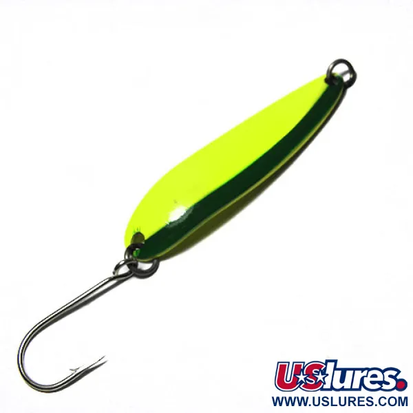 Luhr Jensen Krocodile DIE #4, жовтий/зелений, 14 г, блесна коливалка (колебалка) #0263