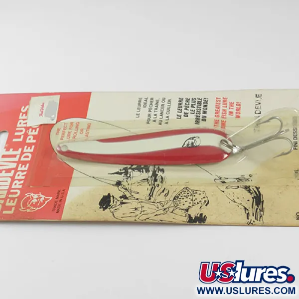 Eppinger Dardevle ThinDevle, червоний/білий, 2/5 oz, (11 г), блесна коливалка (колебалка) #0541