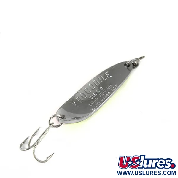 Luhr Jensen Krocodile DIE #3, нікель/неоновий жовтий та помаранчевий, 14 г, блесна коливалка (колебалка) #0600