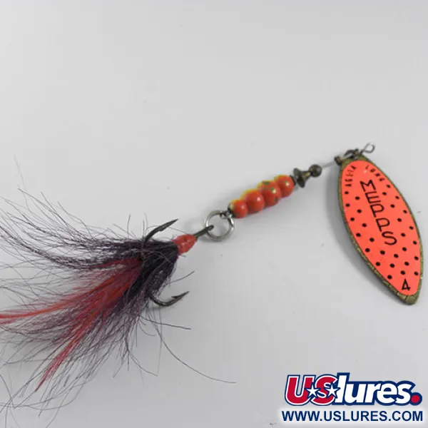  Mepps Aglia Long 4 Dressed, золотий/помаранчевий, 17 г, блешня оберталка (вертушка) #0667