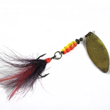 Mepps Aglia Long 4 Dressed, золотий/помаранчевий, 17 г, блешня оберталка (вертушка) #0667