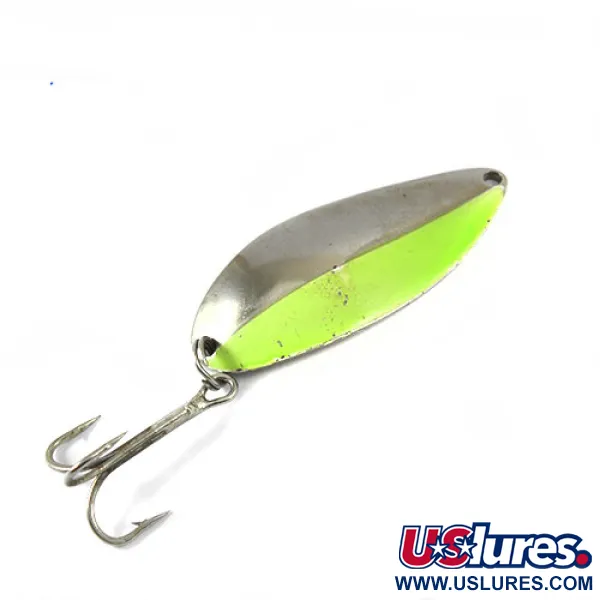 Seneca Little Cleo (Hula Girl), нікель/яскравий зелений, 21 г, блесна коливалка (колебалка) #0782