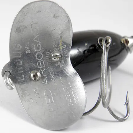 Fred Arbogast Jitterbug, нікель/чорний, 14 г, воблер #0807