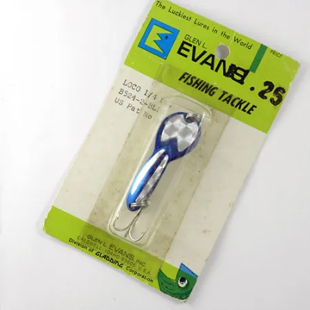 Glen Evans Loco, нікель/синій, 7 г, блесна коливалка (колебалка) #0810