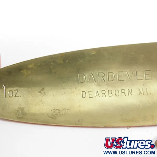 Eppinger Dardevle, білий/помаранчевий/латунь, 28 г, блесна коливалка (колебалка) #0858