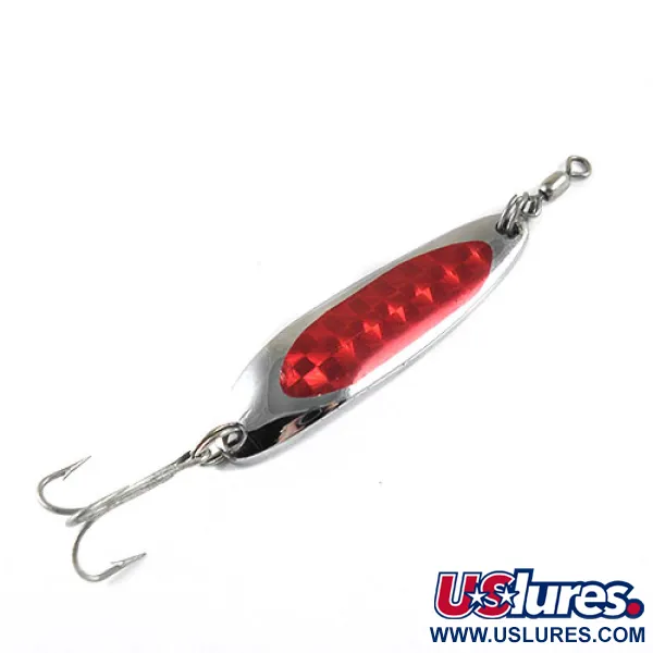 Luhr Jensen Krocodile DIE #3 0871, нікель/червоний, 14 г, блесна коливалка (колебалка) #0871