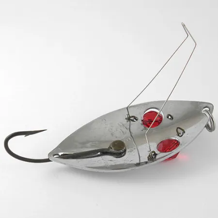 Hofschneider Незачіпляйка Red Eye Wiggler, нікель/червоний, 25 г, блесна коливалка (колебалка) #1002